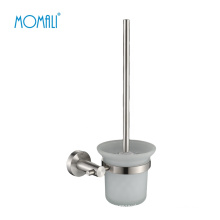 nickle brushed sus304 toilet brush cup bathroom clean with glass holders high standard stainless steel 304 durable